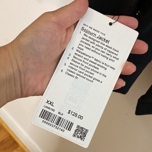 New Lululemon Sojourn Jacket Mens XXL Black Warpstreme Classic Fit Queens Logo - Picture 15 of 16